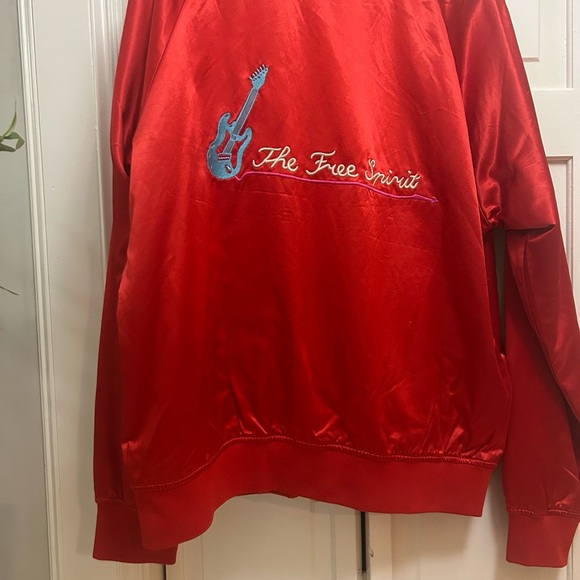 NWT Scotch& Soda satin bomber jacket sz M”The Free Spirit”embroidered graphic - Picture 3 of 6